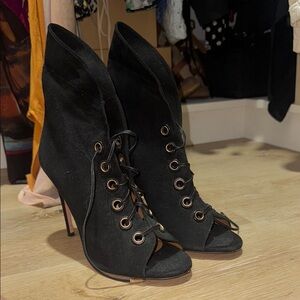 Aquazurra, Black suede Eva ankle boots